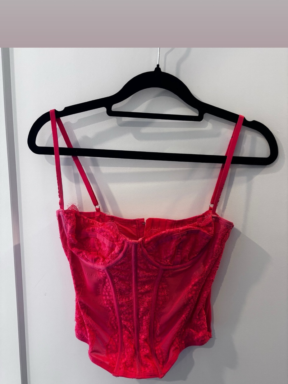 Urban Outfitters Hot Pink Lace Bustier Top size medium